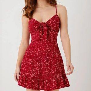 Shein Knotted Polka Dot Dress